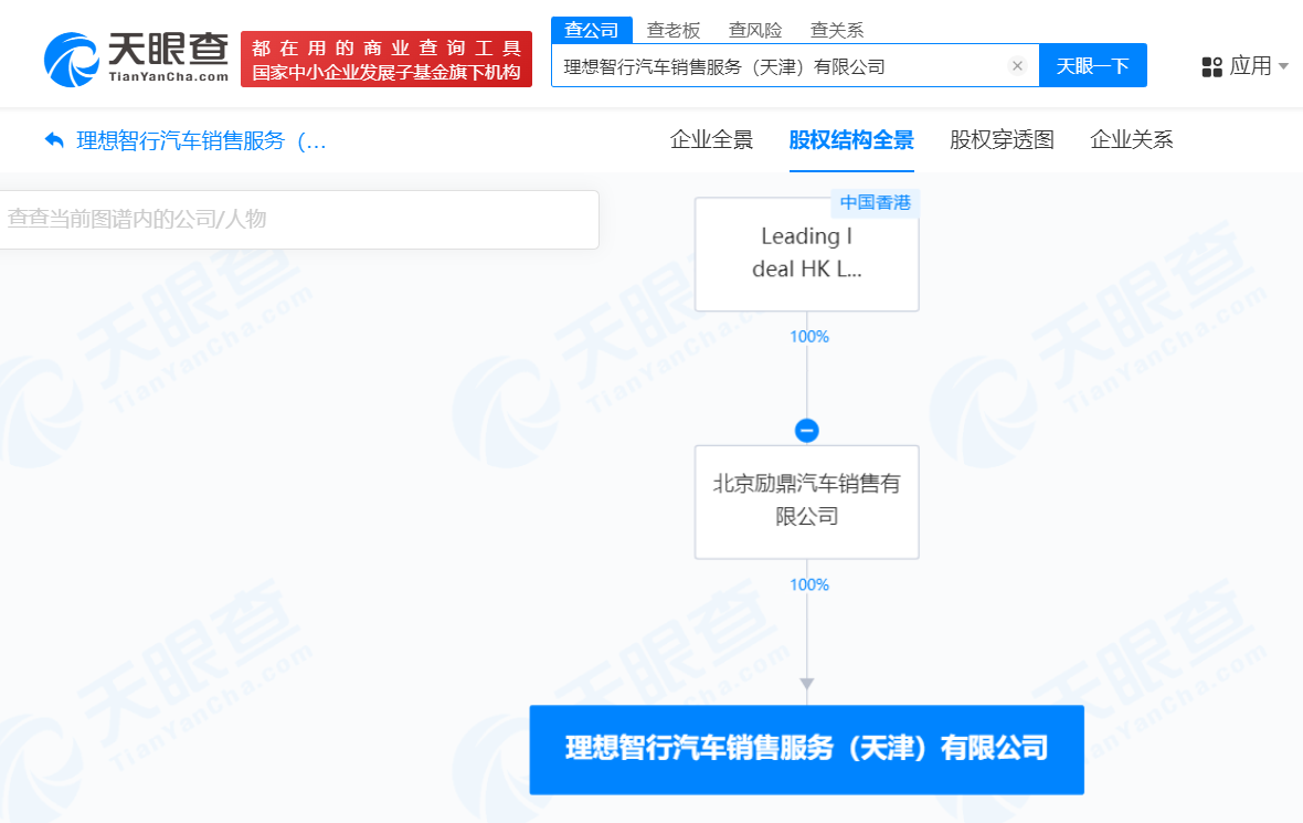 理想汽車加速布局天津市場，新設銷售服務公司拓展二手車業務